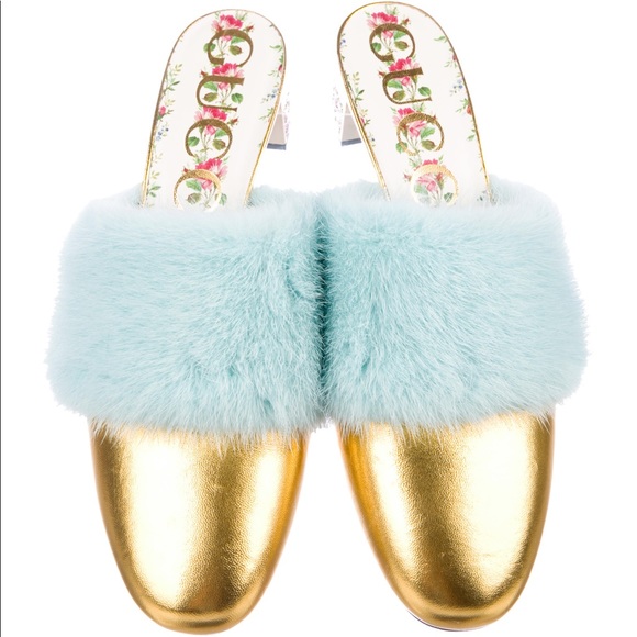 Gucci Runway leather fur mules size 10 with box - Picture 3 of 5